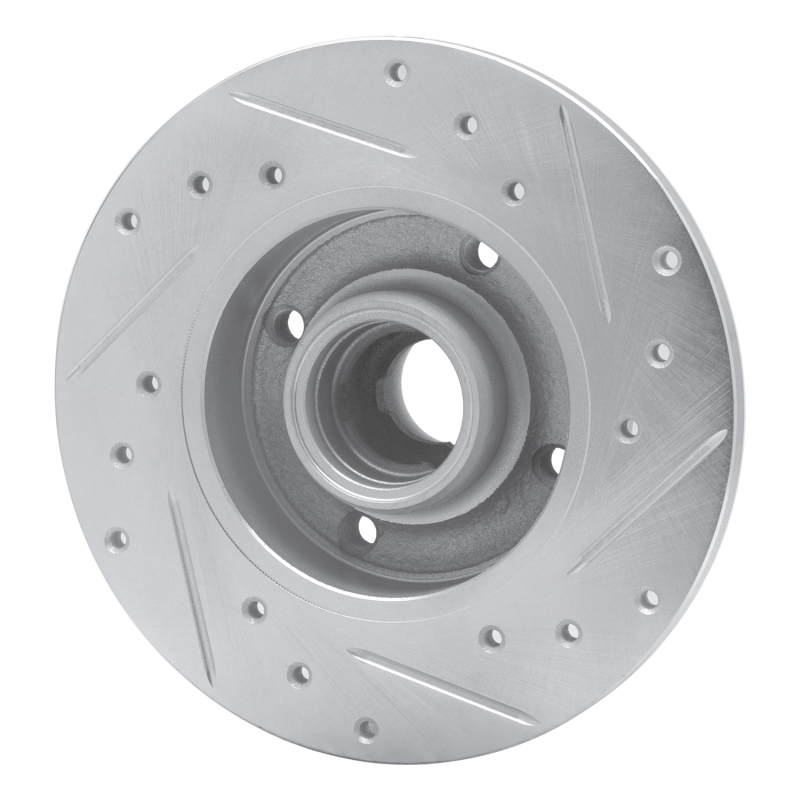 Volkswagen Corrado Brake Rotor (1) - Rear Left - R1 Concepts - Drilled & Slotted - Silver - `85-`02